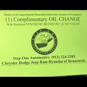 Complimentary oil change